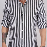 CAMICIA RIGHE BLACK