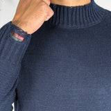 Maglione lupetto blu