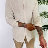 CAMICIA SFRANGIATA BEIGE