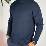 Maglione lupetto blu